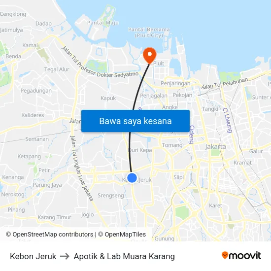 Kebon Jeruk to Apotik & Lab Muara Karang map