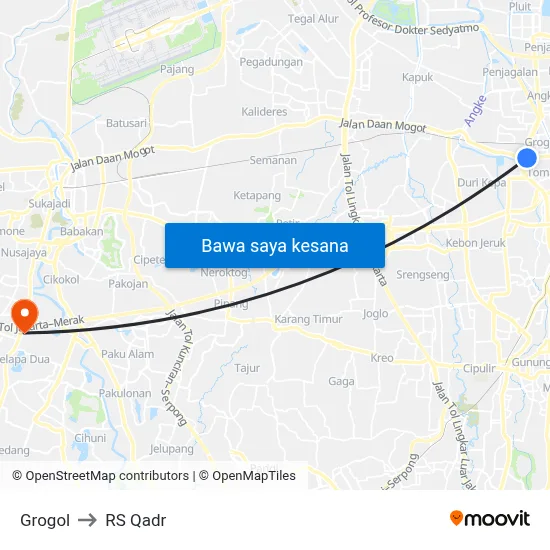 Grogol to RS Qadr map