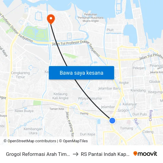 Grogol Reformasi Arah Timur to RS Pantai Indah Kapuk map