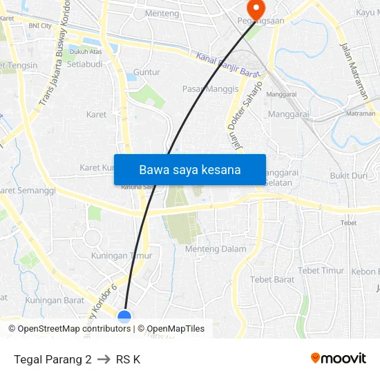 Tegal Parang 2 to RS K map