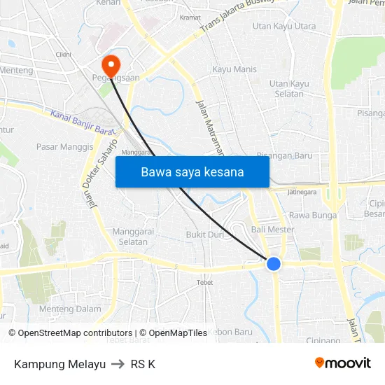 Kampung Melayu to RS K map