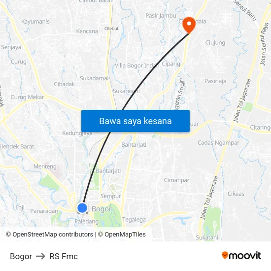 Bogor to RS Fmc map
