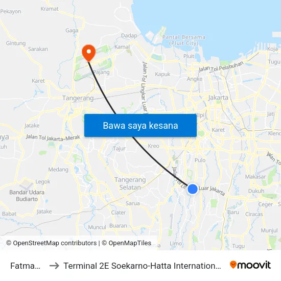 Fatmawati to Terminal 2E Soekarno-Hatta International Airport map