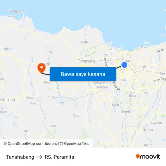 Tanahabang to RS. Paramita map