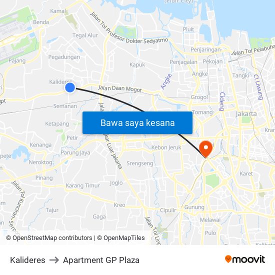 Kalideres to Apartment GP Plaza map