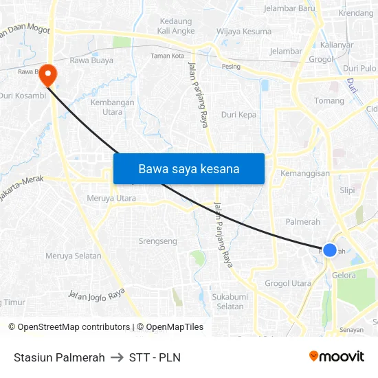 Stasiun Palmerah to STT - PLN map