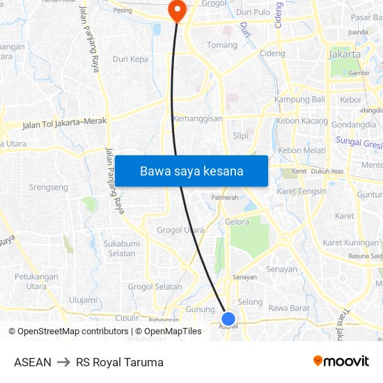 ASEAN to RS Royal Taruma map