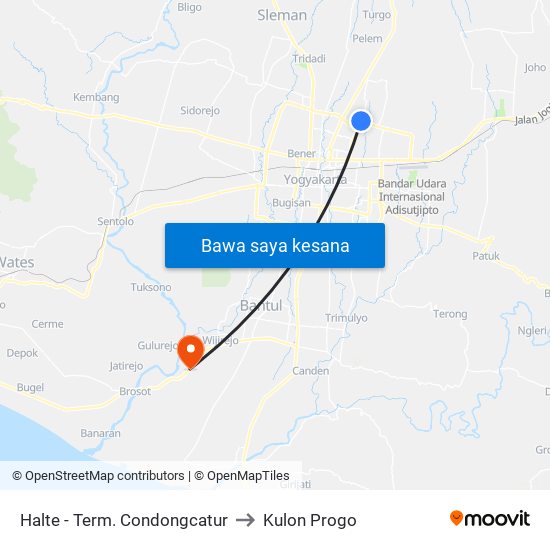 Halte - Term. Condongcatur to Kulon Progo map