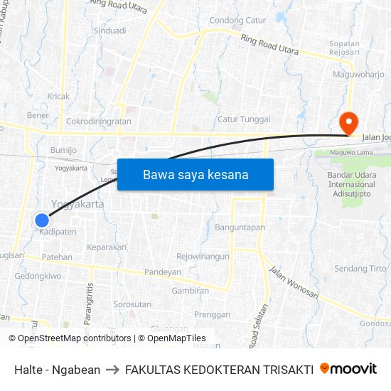 Halte - Ngabean to FAKULTAS KEDOKTERAN TRISAKTI map