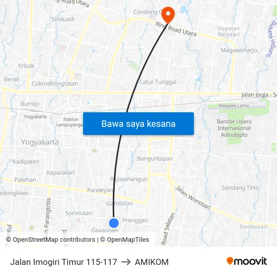 Jalan Imogiri Timur 115-117 to AMIKOM map