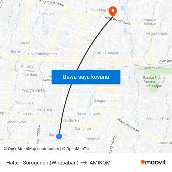 Halte - Sorogenen (Wirosaban) to AMIKOM map