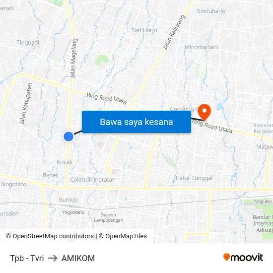 Tpb - Tvri to AMIKOM map