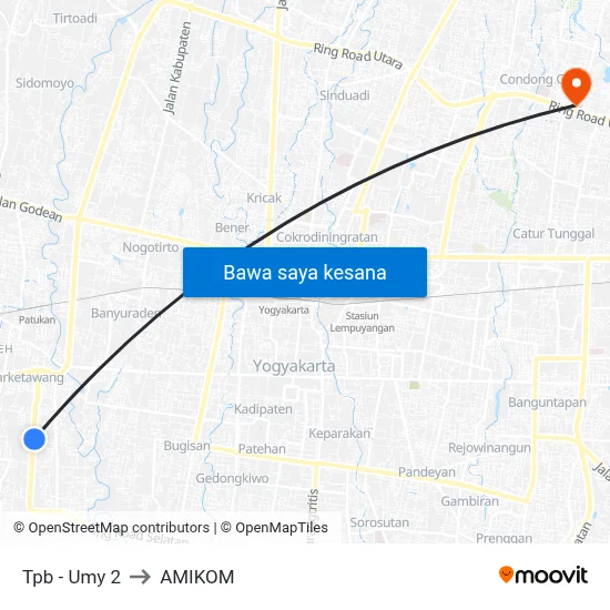 Tpb - Umy 2 to AMIKOM map