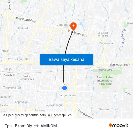 Tpb - Bkpm Diy to AMIKOM map
