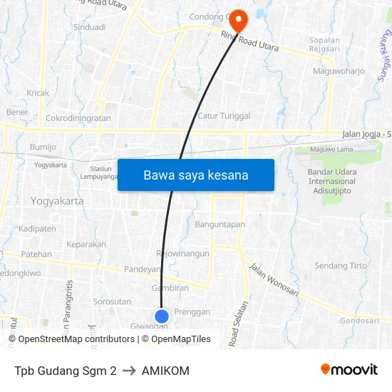 Tpb Gudang Sgm 2 to AMIKOM map