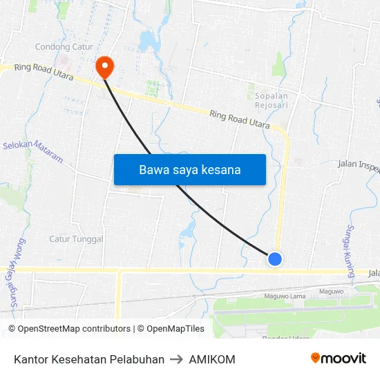 Kantor Kesehatan Pelabuhan to AMIKOM map