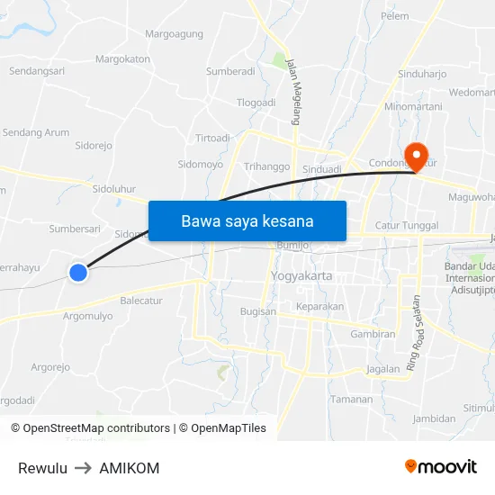 Rewulu to AMIKOM map