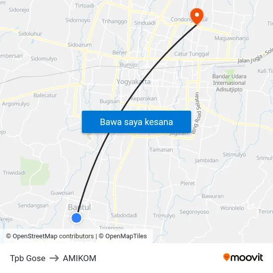 Tpb Gose to AMIKOM map