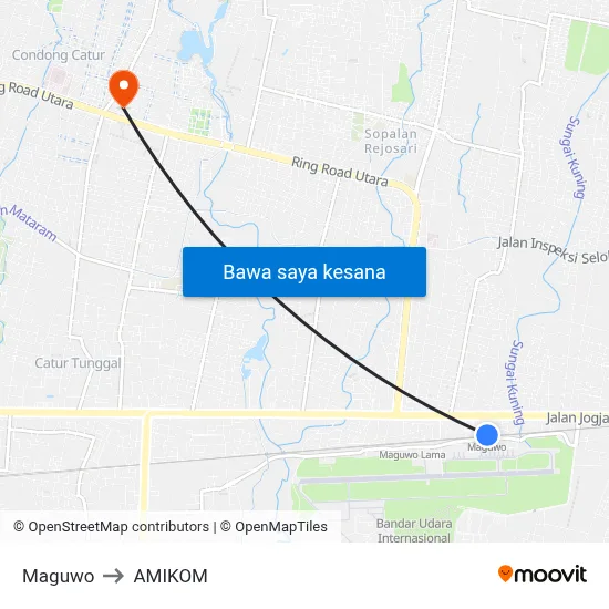 Maguwo to AMIKOM map
