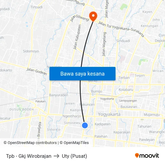 Tpb - Gkj Wirobrajan to Uty (Pusat) map