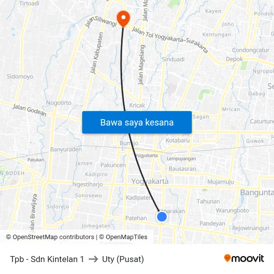 Tpb - Sdn Kintelan 1 to Uty (Pusat) map