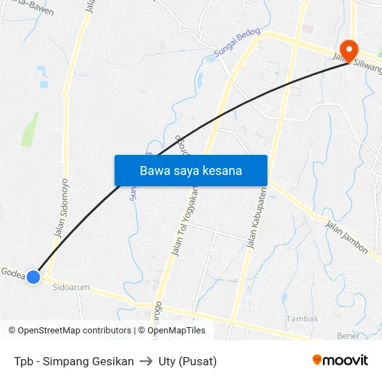 Tpb - Simpang Gesikan to Uty (Pusat) map