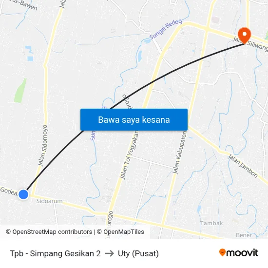 Tpb - Simpang Gesikan 2 to Uty (Pusat) map