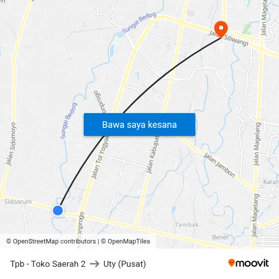Tpb - Toko Saerah 2 to Uty (Pusat) map