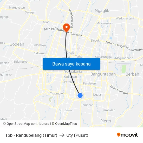 Tpb - Randubelang (Timur) to Uty (Pusat) map