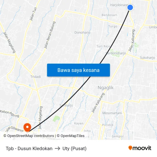 Tpb - Dusun Kledokan to Uty (Pusat) map