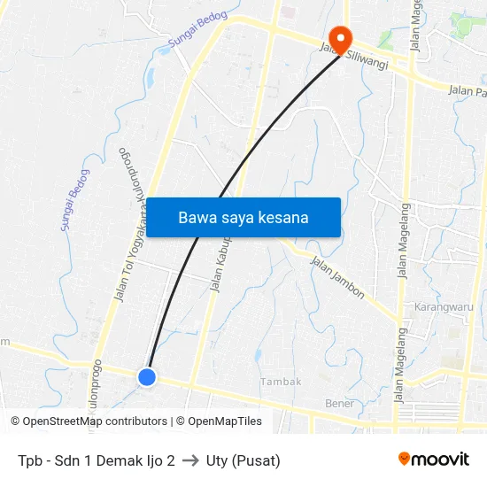 Tpb - Sdn 1 Demak Ijo 2 to Uty (Pusat) map