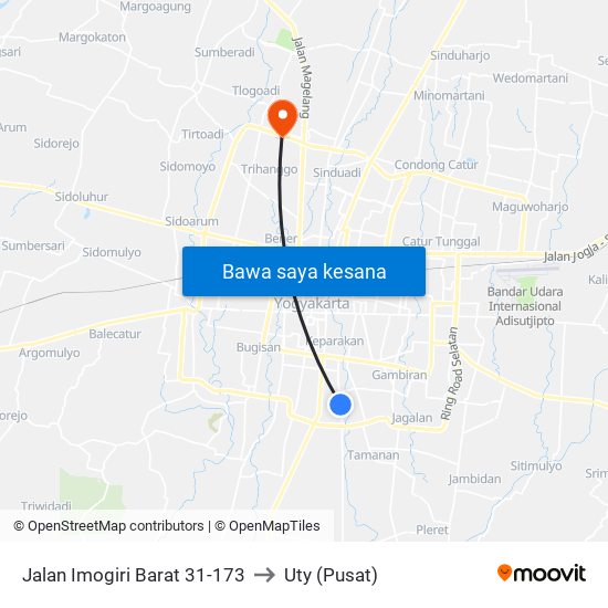 Jalan Imogiri Barat 31-173 to Uty (Pusat) map