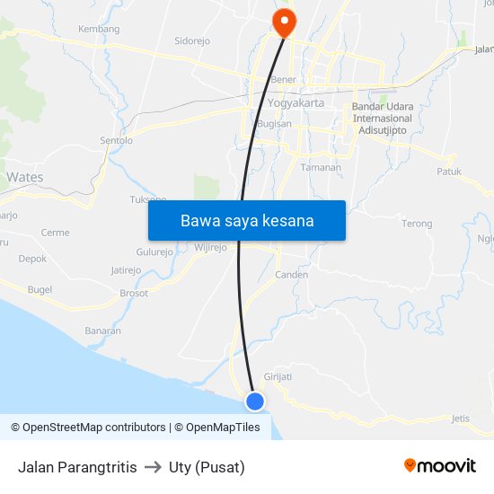 Jalan Parangtritis to Uty (Pusat) map