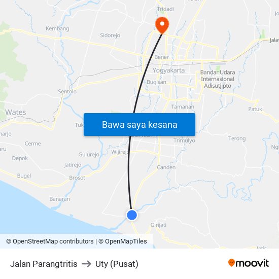 Jalan Parangtritis to Uty (Pusat) map