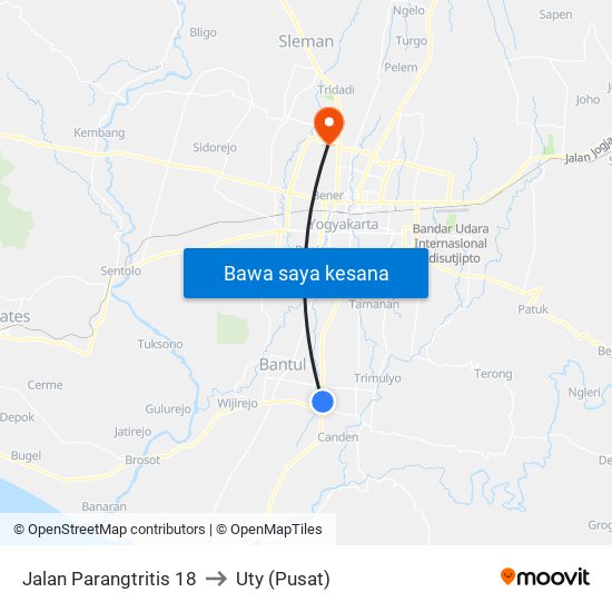 Jalan Parangtritis 18 to Uty (Pusat) map