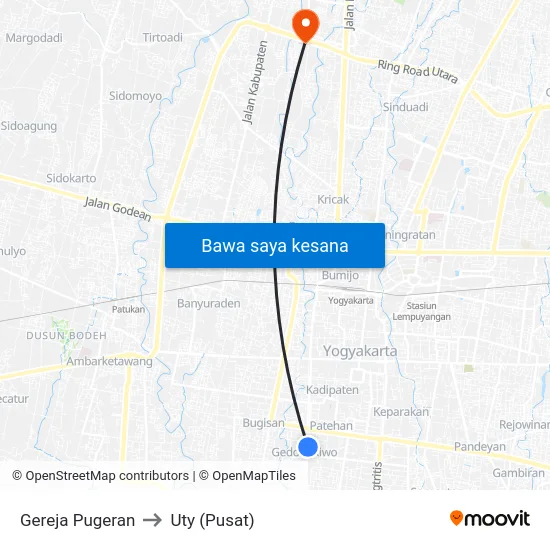 Gereja Pugeran to Uty (Pusat) map