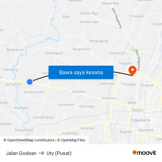 Jalan Godean to Uty (Pusat) map