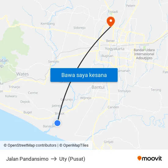 Jalan Pandansimo to Uty (Pusat) map