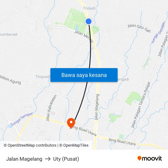 Jalan Magelang to Uty (Pusat) map