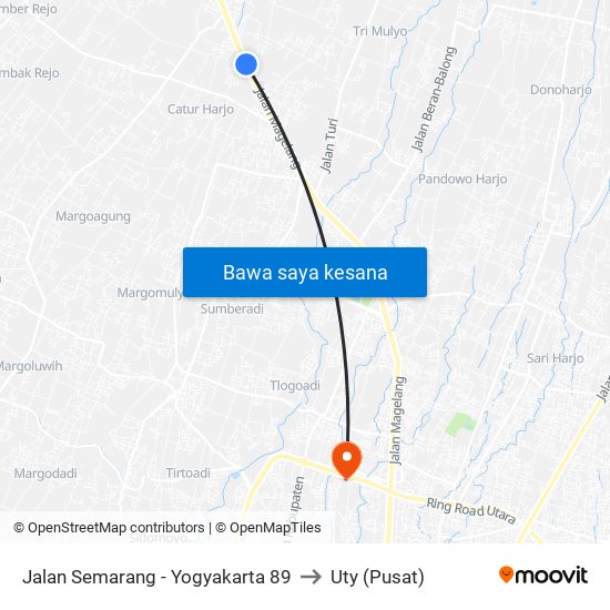 Jalan Semarang - Yogyakarta 89 to Uty (Pusat) map