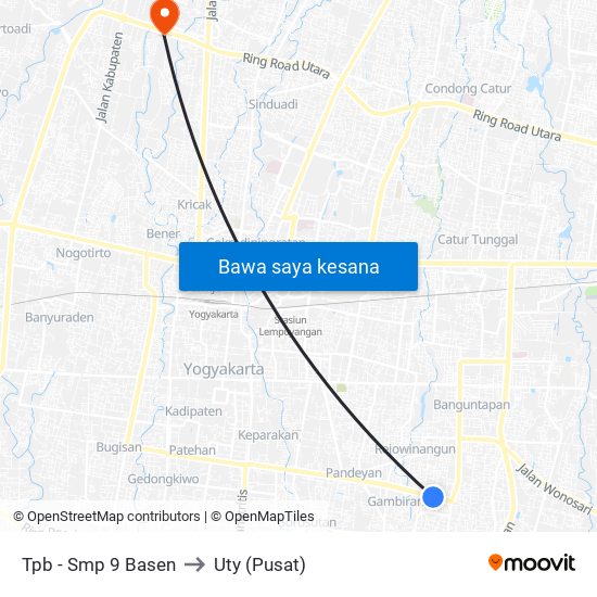 Tpb - Smp 9 Basen to Uty (Pusat) map