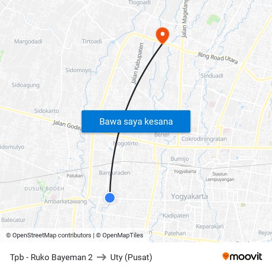 Tpb - Ruko Bayeman 2 to Uty (Pusat) map