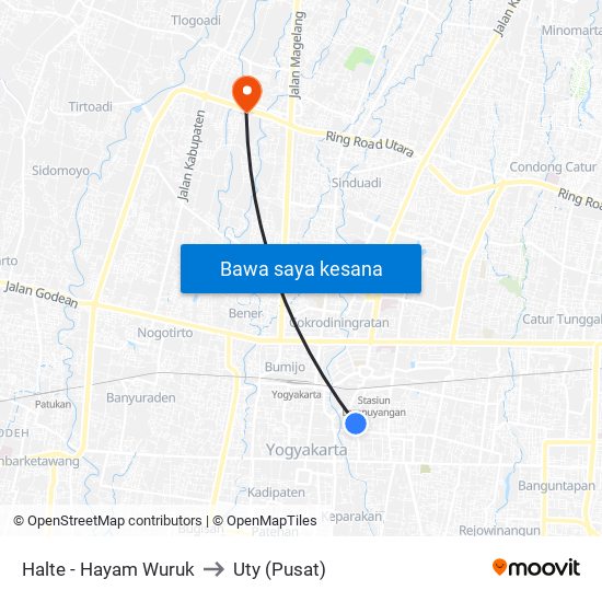 Halte - Hayam Wuruk to Uty (Pusat) map