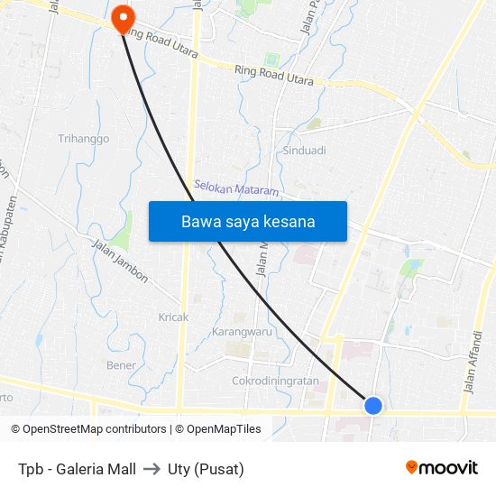 Tpb - Galeria Mall to Uty (Pusat) map