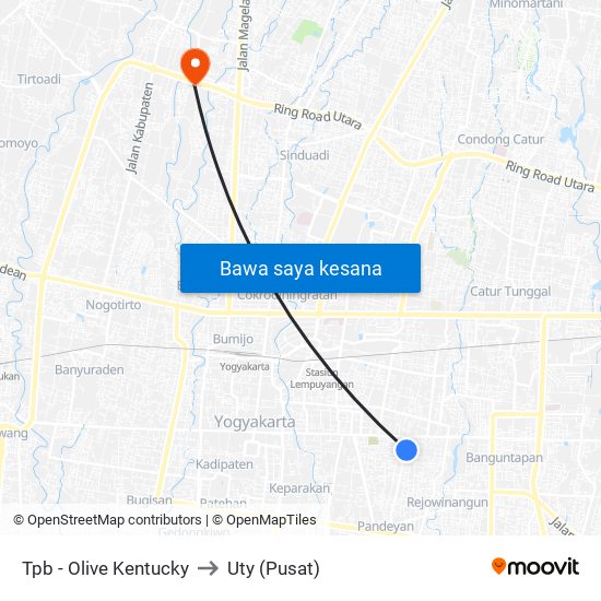 Tpb - Olive Kentucky to Uty (Pusat) map