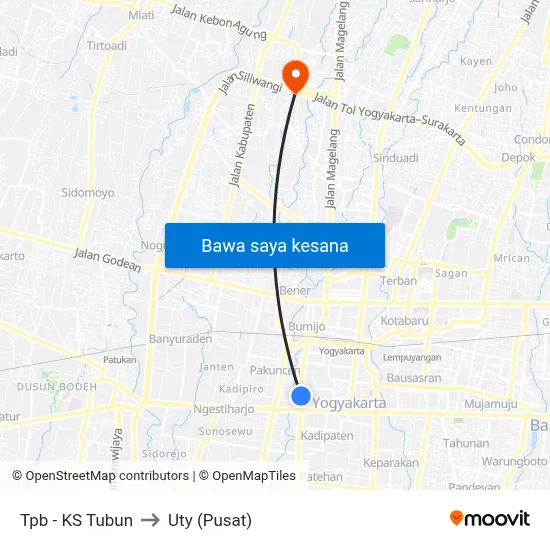 Tpb - KS Tubun to Uty (Pusat) map