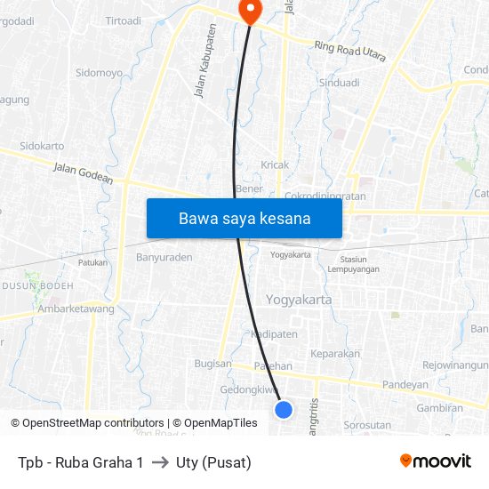 Tpb - Ruba Graha 1 to Uty (Pusat) map