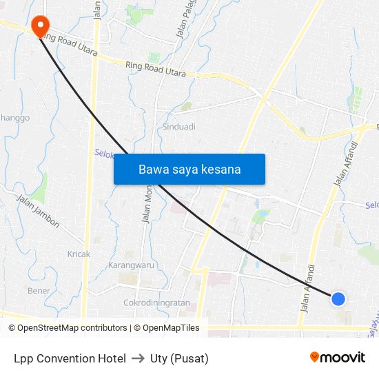 Lpp Convention Hotel to Uty (Pusat) map