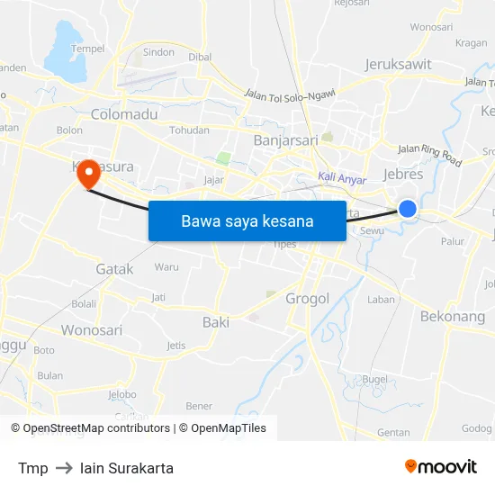 Tmp to Iain Surakarta map