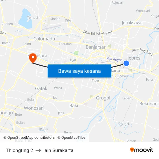 Thiongting 2 to Iain Surakarta map